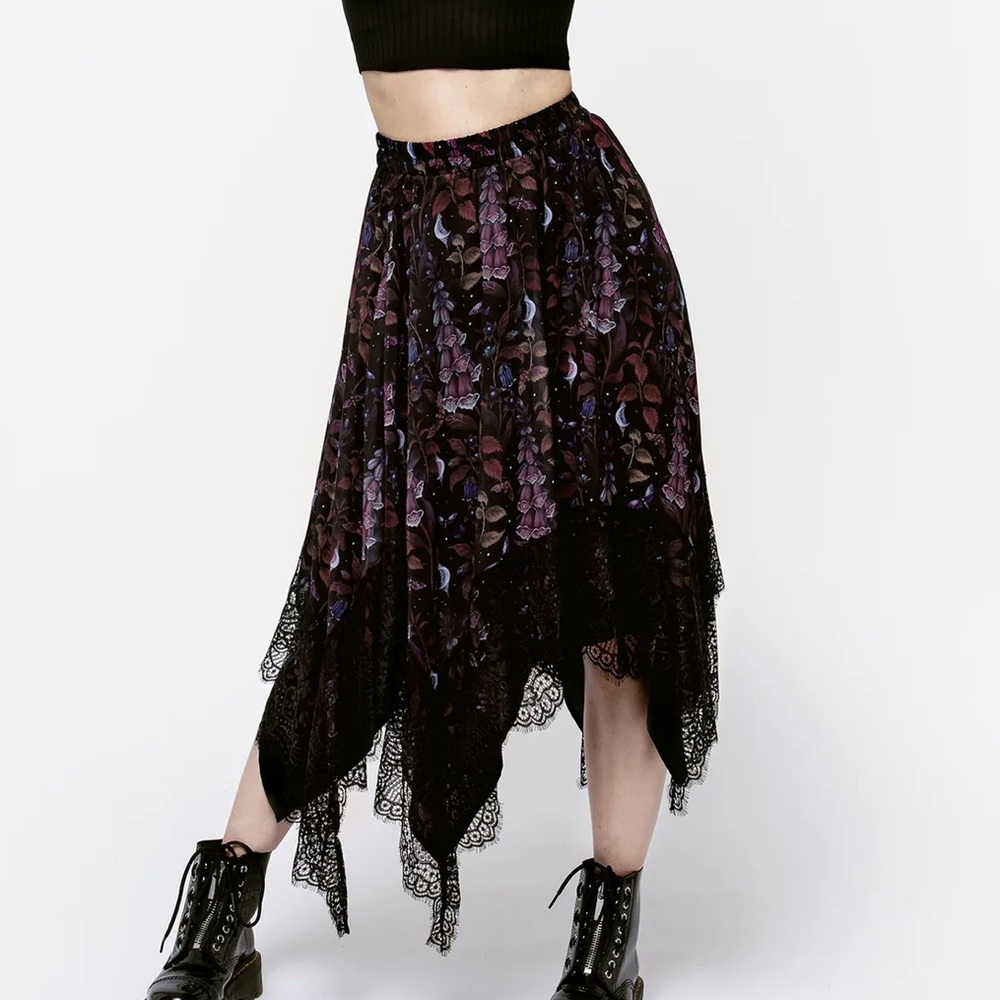 Foxglove Chiffon Handkerchief Hem Skirt (6)
